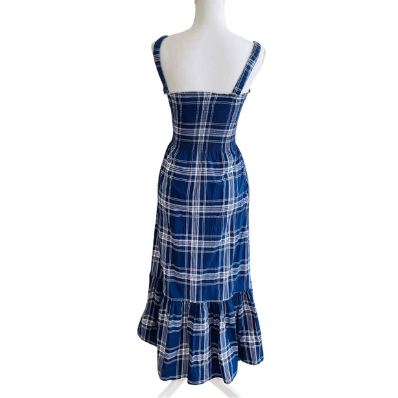 Hill House Anjuli Nap Dress in Navy Plaid Size XS - Picture 8 of 13